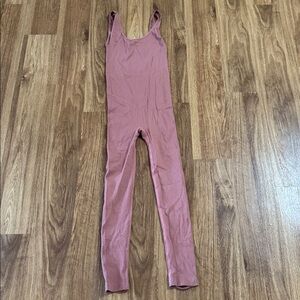Pink Ribbed Stretched to Fit Sleeveless Jumpsuit S